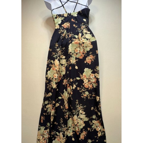 Soprano Womens Floral Maxi Summer Dress Size S Navy Strappy Beach Boho Chic - Picture 8 of 13